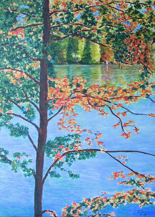 Lake Greeting Card featuring the painting Crawford Lake ON by Milly Tseng