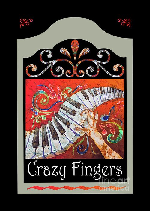 Piano Greeting Card featuring the mixed media CrazyFingers_Frame1 by Sue Duda