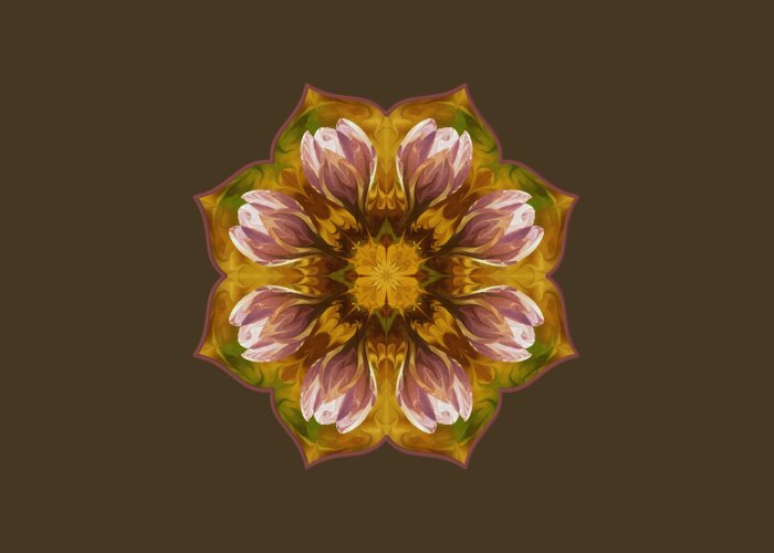 Mandala Greeting Card featuring the digital art Crocus by Lynde Young
