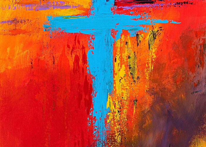 Christian Greeting Card featuring the painting Cross No.3 by Kume Bryant