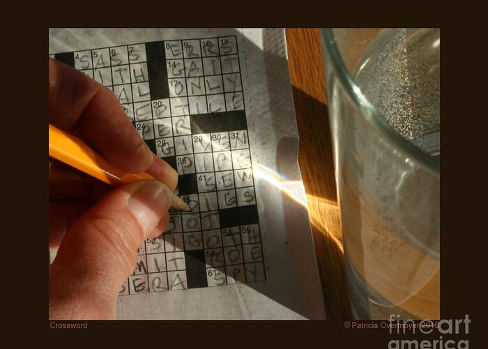 Still Life Greeting Card featuring the photograph Crossword by Patricia Overmoyer