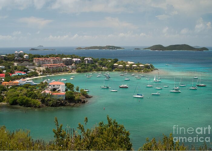 Virgin Islands Greeting Card featuring the photograph Cruz Bay on St John - US Virgin Island by Anthony Totah