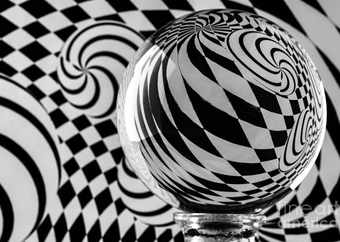 Crystal Ball Greeting Card featuring the photograph Crystal Ball Op Art 5 by Steve Purnell