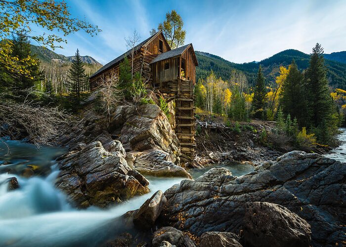 Marble Greeting Card featuring the photograph Crystal Mill by Chuck Jason