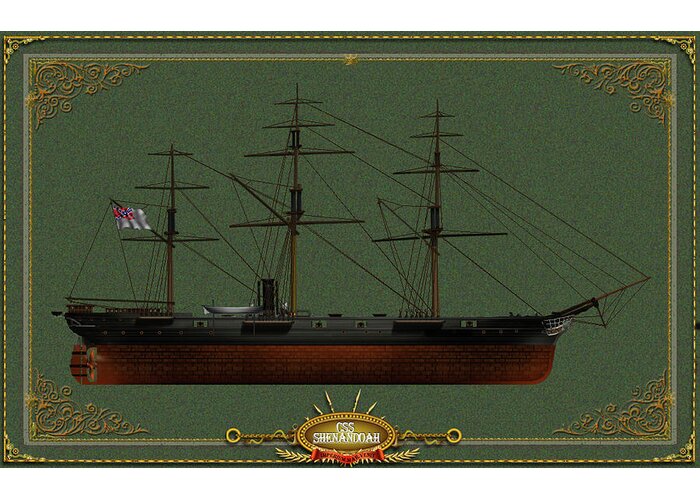  Greeting Card featuring the digital art CSS Shenandoah by The Collectioner