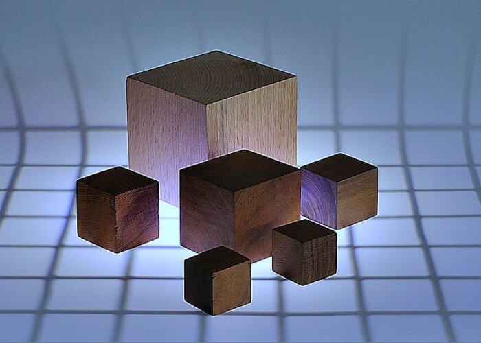 Cube Greeting Card featuring the photograph Cubes by Mark Fuller