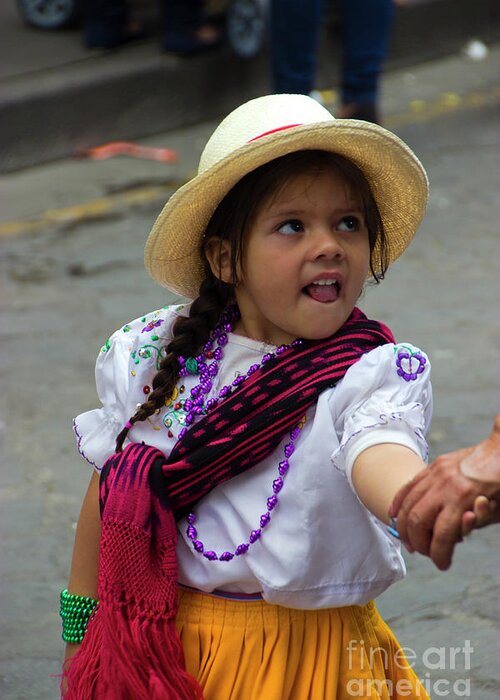 Girl Greeting Card featuring the photograph Cuenca Kids 776 by Al Bourassa
