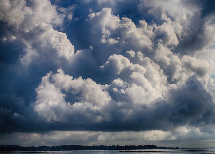 Clouds Greeting Card featuring the photograph Cumulus Over the River by William Selander