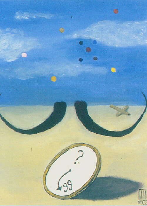 1998 Greeting Card featuring the painting Current Observations a la Dali by Will Felix