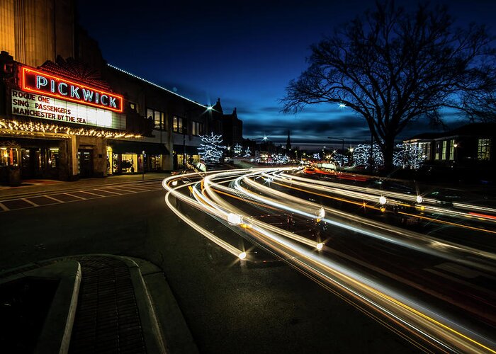 Long Exposure Greeting Card featuring the photograph Curvy Night time traffic by Sven Brogren