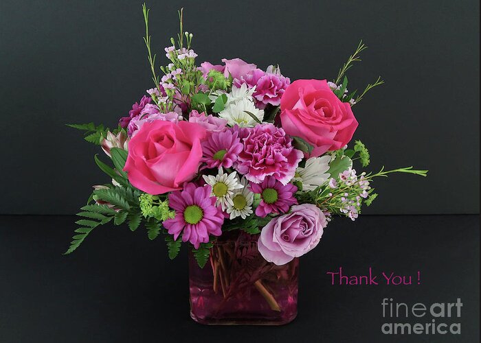 Bouquet Greeting Card featuring the photograph Cut Flowers - Thank You by Ann Horn