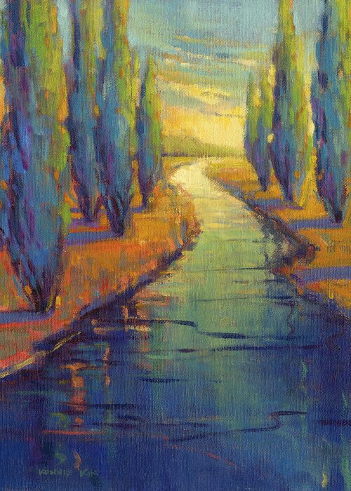Cypress Greeting Card featuring the painting Cypress Reflection by Konnie Kim