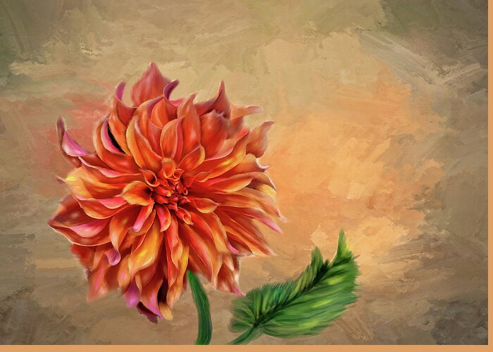 Dahlia Greeting Card featuring the photograph Dahlia in the fall by Mary Timman