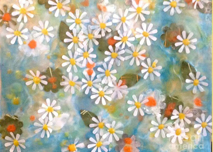 Daisys Greeting Card featuring the painting The Poet's Garden by Amy Stielstra