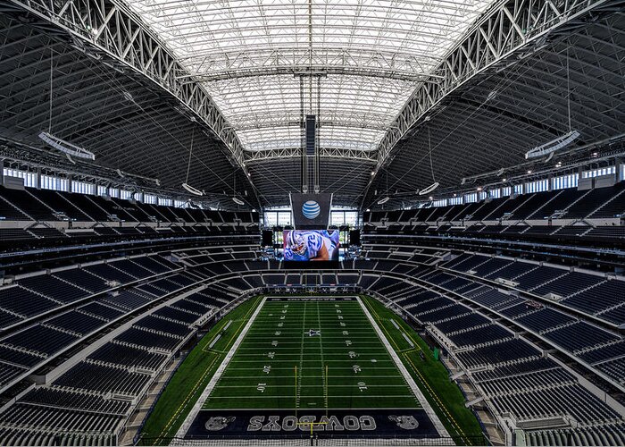 Dallas Cowboys Greeting Card featuring the photograph Dallas Cowboys Stadium End Zone by Jonathan Davison