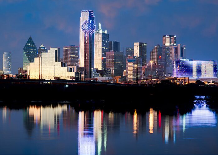 Dallas Skyline Greeting Card featuring the photograph Dallas Skyline May 2015 by Rospotte Photography