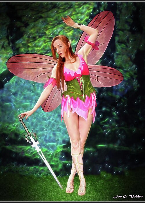 Fantasy Greeting Card featuring the photograph Dance Of The Pink Fairy by Jon Volden
