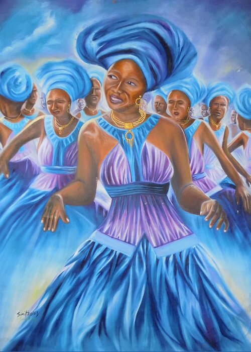 House Greeting Card featuring the painting Dance Tune by Olaoluwa Smith