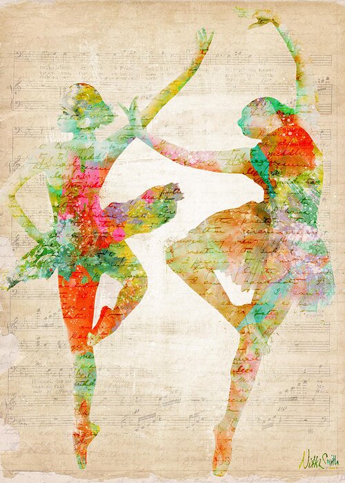 Ballet Greeting Card featuring the digital art Dance With Me by Nikki Smith