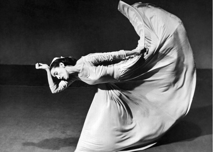 1 Person Greeting Card featuring the photograph Dancer Martha Graham by Underwood Archives