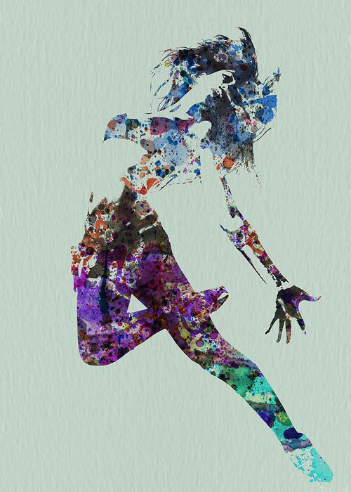 Dancer Greeting Card featuring the painting Dancer watercolor by Naxart Studio