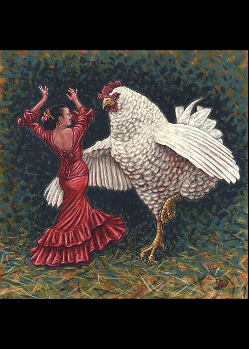 Humor Greeting Card featuring the painting Dancers El Gallo by Holly Wood