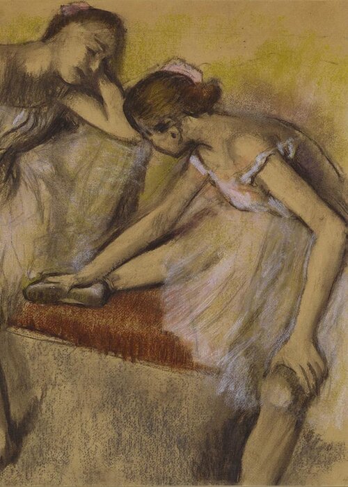 Dancers Greeting Card featuring the painting Dancers in Repose by Edgar Degas