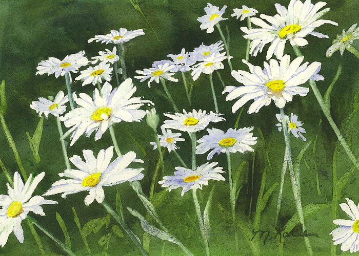 Flowers Greeting Card featuring the painting Dancing Daisies by Marsha Karle