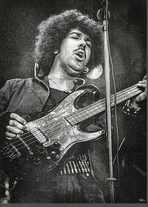 Phil Lynott Greeting Card featuring the mixed media Dancing in the Moonlight by Mal Bray