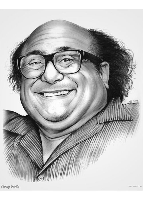 Dannydevito Greeting Card featuring the drawing Danny DeVito by Greg Joens