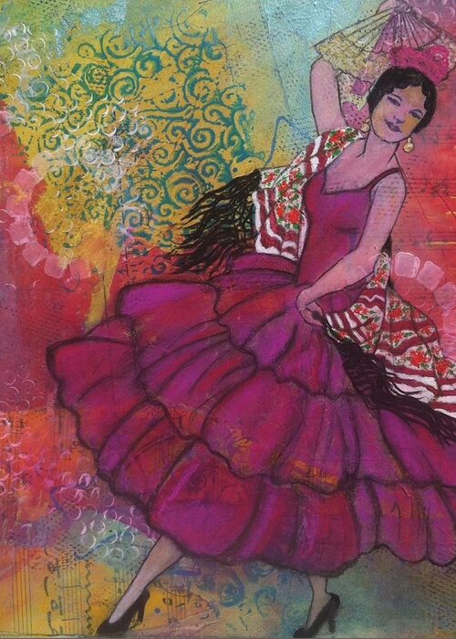  Greeting Card featuring the painting Danseur de L'Espagne by Elizabeth Bogard
