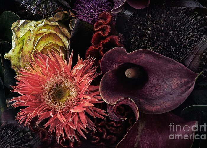Botanical Greeting Card featuring the photograph Dark Bouquet by Ann Garrett