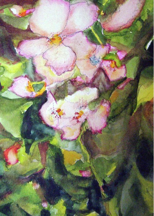 Flower Greeting Card featuring the painting Darla's Vine by Karen Coggeshall