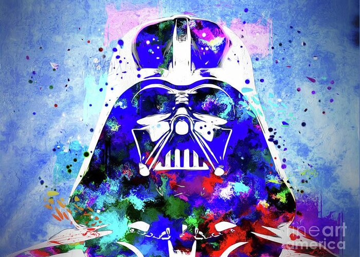 Darth Vader Greeting Card featuring the painting Darth Vader by Daniel Janda
