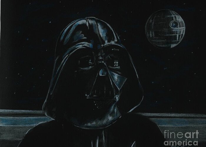 Star Wars Greeting Card featuring the drawing Darth Vader study by Meagan Visser