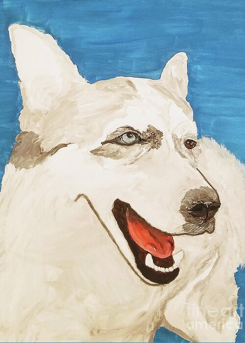 Dog Greeting Card featuring the painting Date With Paint Feb 19 Layla by Ania M Milo