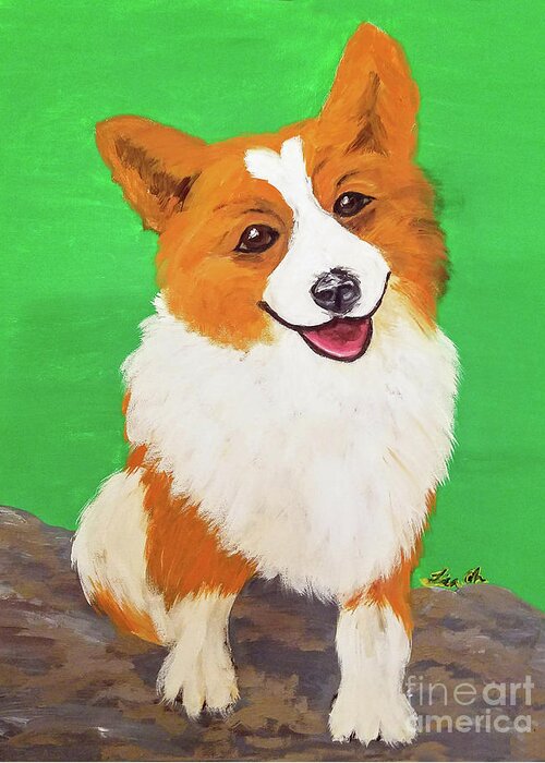 Dog Greeting Card featuring the painting Date With Paint Feb 19 Sr Edward by Ania M Milo