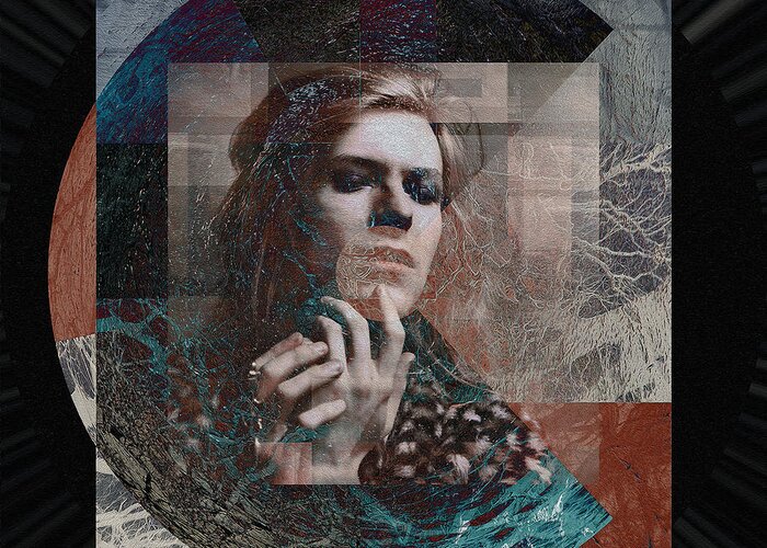 David Bowie Greeting Card featuring the digital art David Bowie Hunky Dory by Graceindirain Imagery