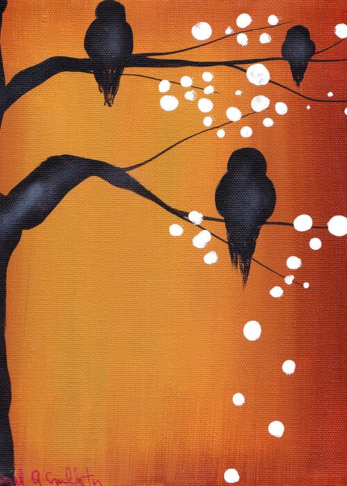 Birds Greeting Card featuring the painting Dawn by Abril Andrade