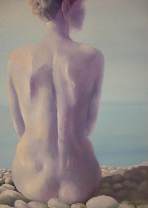 Nude Greeting Card featuring the painting Daydream by Caroline Philp