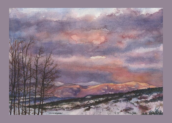 Sunset Painting Greeting Card featuring the painting Daylight's Last Blush by Anne Gifford