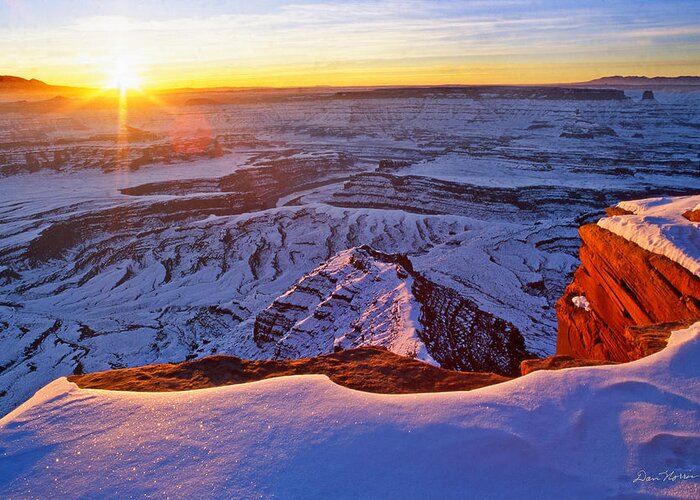 Moab Greeting Card featuring the photograph Deadhorse Point Sunburst by Dan Norris