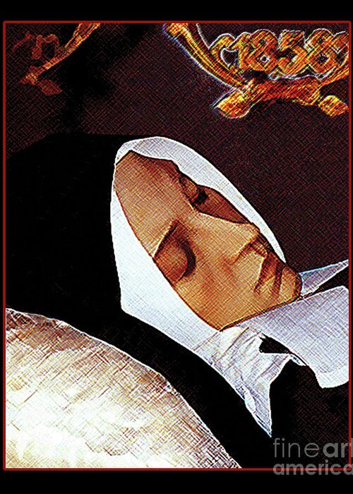 Death Of St. Bernadette Greeting Card featuring the painting Death of St. Bernadette - DPDOB2 by Dan Paulos