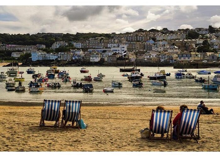 Scenery Greeting Card featuring the photograph Deckchair Chillin'. .
.
#stives by James Merry