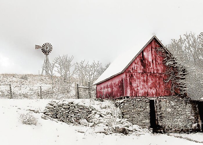 Barn Greeting Card featuring the photograph Decked in White by Nicki McManus