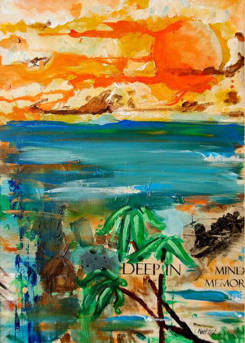 Sunset Greeting Card featuring the painting Deep in Mind Memory by Nathan Paul Gibbs