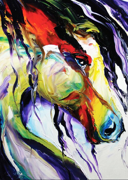 Horse Paintings Greeting Card featuring the painting Deep Memories by Laurie Pace