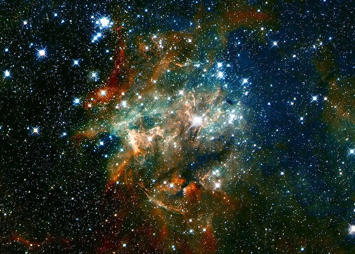 Nebula Greeting Card featuring the photograph Deep Space Star Cluster by Jennifer Rondinelli Reilly - Fine Art Photography