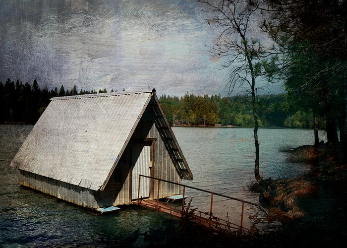 Lake Greeting Card featuring the photograph Dee's Little Boat House by Pamela Patch