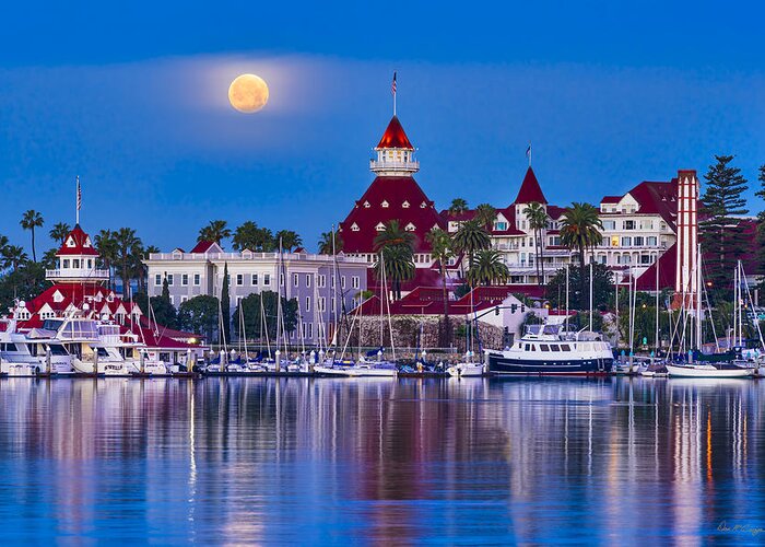 Coronado Greeting Card featuring the photograph Del Moonset by Dan McGeorge